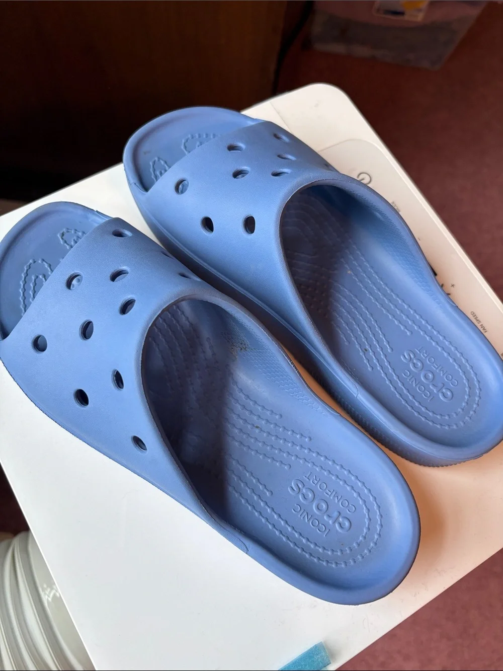CROCS platform - Kids Blue Slide Sandals